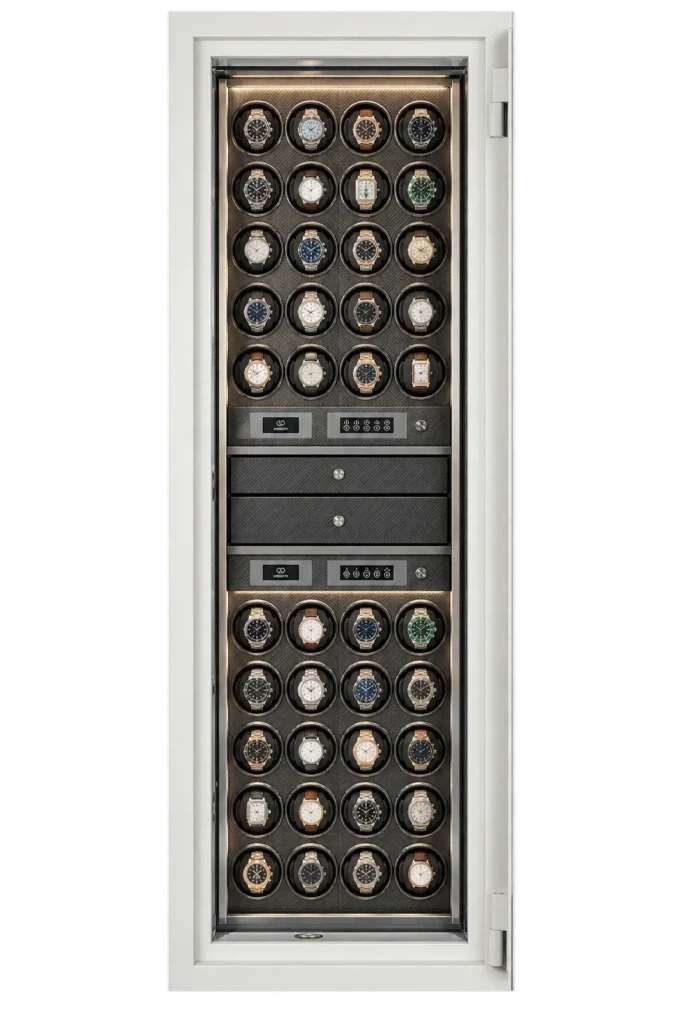 A Vega VE-6 Jupiter Watch Safe Signature 40×H&S White full of watches
