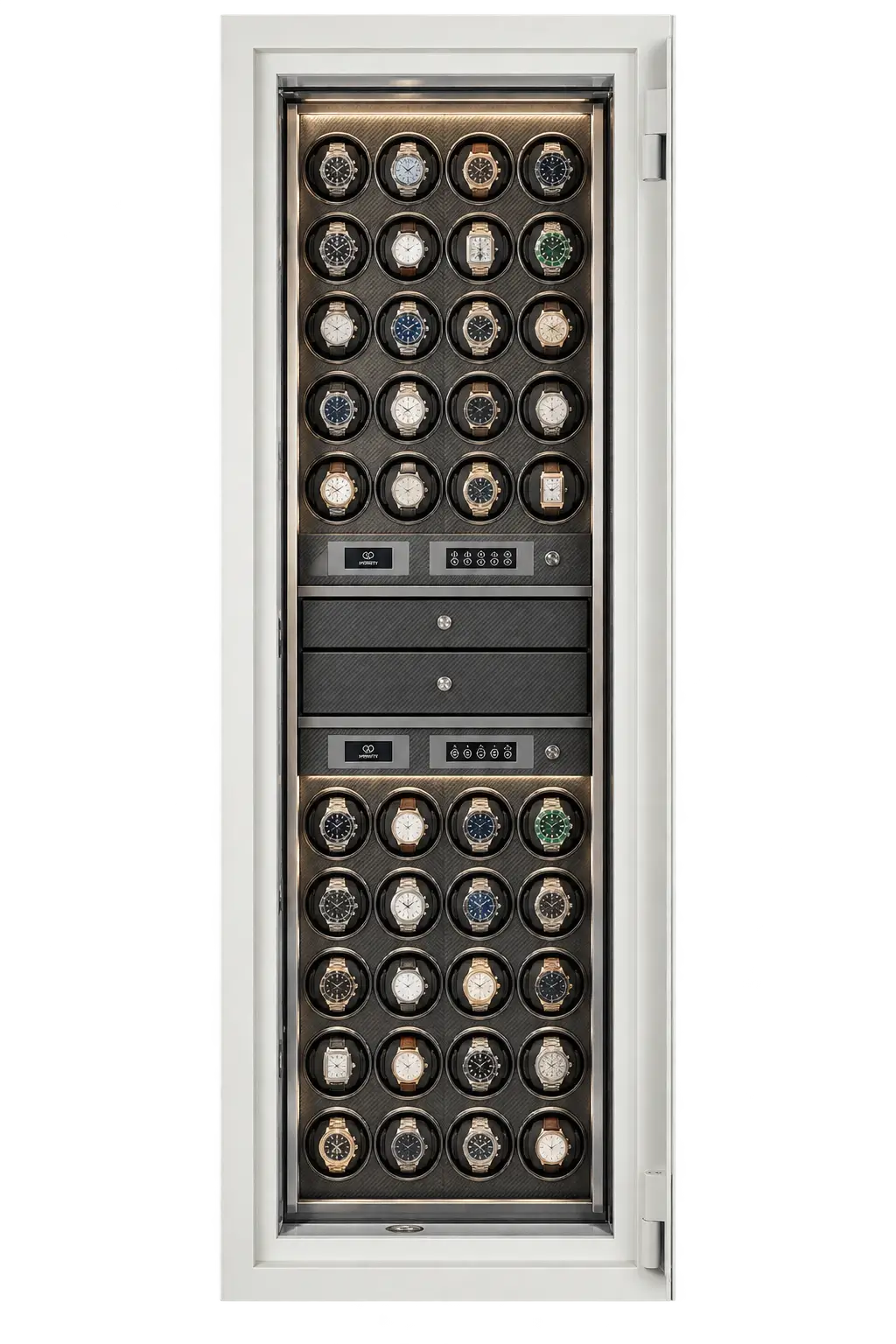 A Vega VE-6 Jupiter Watch Safe Signature 40×H&S White full of watches