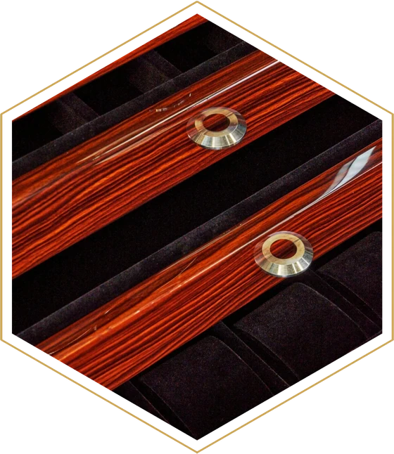 Gloss timber veneer drawer fronts with recessed handles